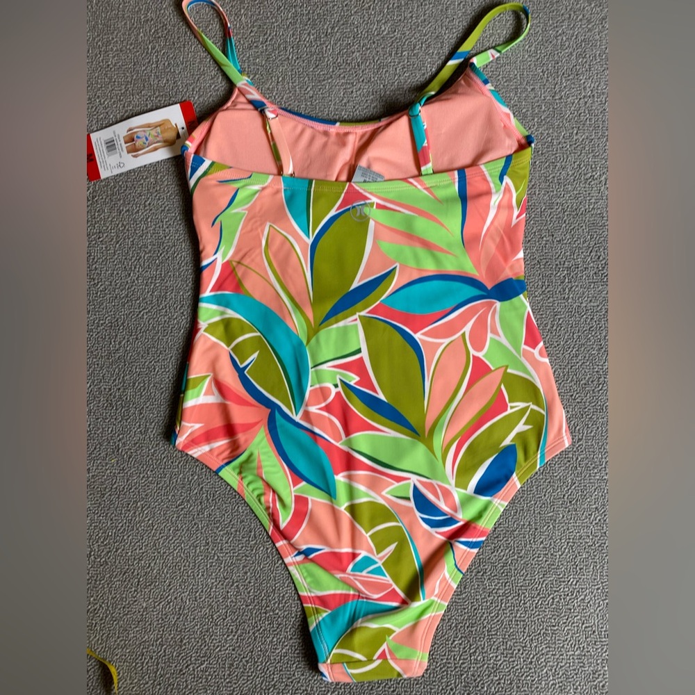 Hurley Women’s Multi Color Cutout One Piece Swimsuit Beach Coastal Vacation Bold - Picture 2 of 4